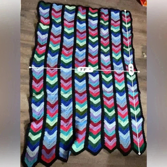 Multicolor Chevron Blanket - Picture 2 of 2